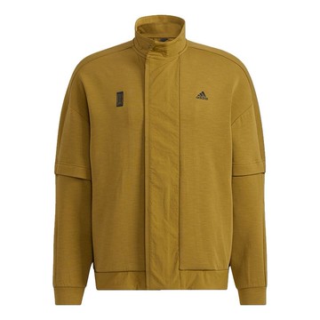Men's adidas Wj Kn Mid Martial Arts Series Logo Sports Jacket Earthy Yellow