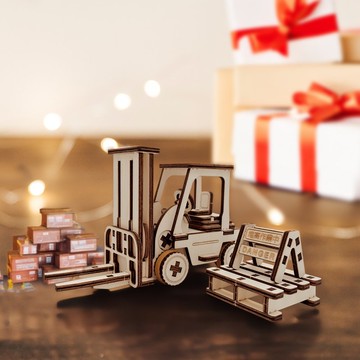 【DIY手作】木質工程車 堆高機 可著色 兒童 親子 模型