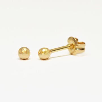 【Second Earrings】 18K 黃金鏡面球形耳環
