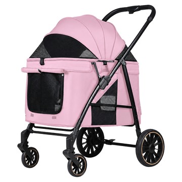 3baby 三個寶 中大型輕量折疊寵物推車 747中型寵物車  粉紅色  1個