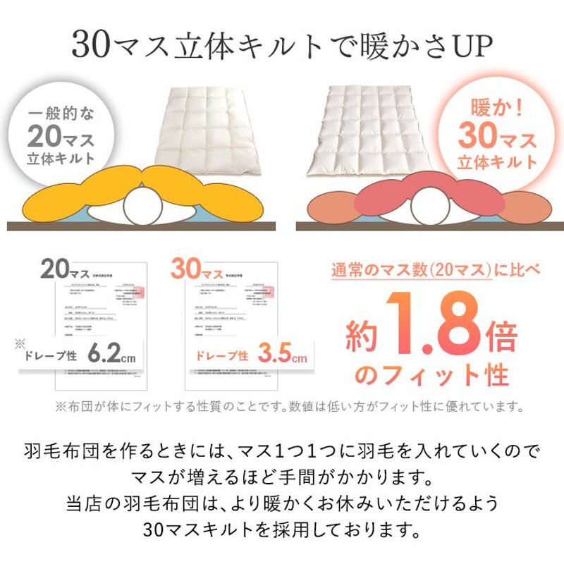 羽毛布団 シングル ロング 掛け布団 冬用 日本製 増量1.2キロ 羽毛