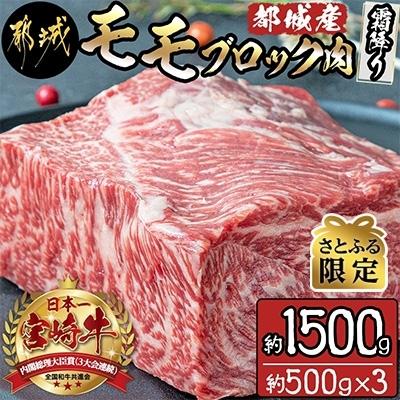 ふるさと納税 都城市 都城産宮崎牛モモブロック肉(霜降り)約1,500g