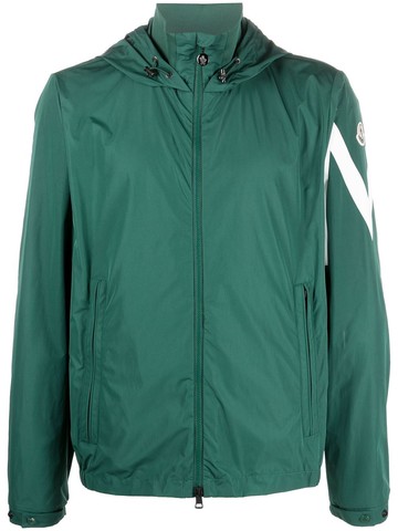 Moncler - logo-patch hooded windbreaker - men - Polyester - 5 - Green