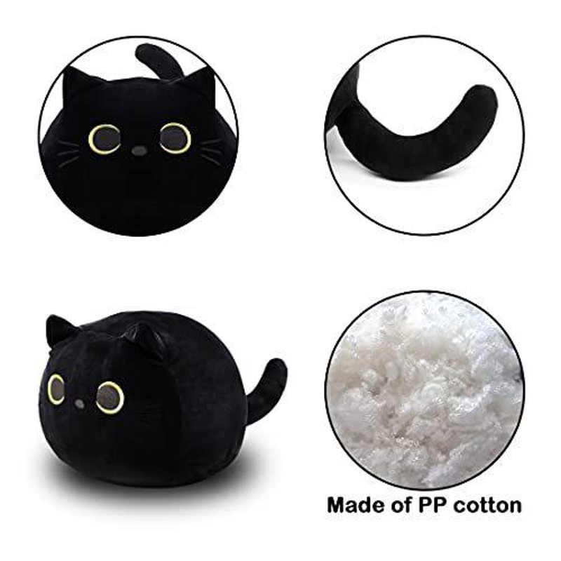 3D 黒猫 ぬいぐるみ 枕 黒猫 ふわふわ 動物 猫 ぬいぐるみ かわいい