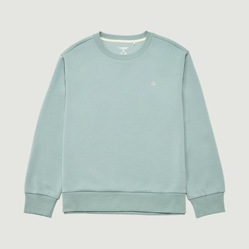 Hang Ten- 空氣層抗菌除臭剪接大學T-女(湖水綠)