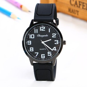 橡膠帶手表男電子表初中學生男孩簡約潮流青少年防水休閑運動男士
