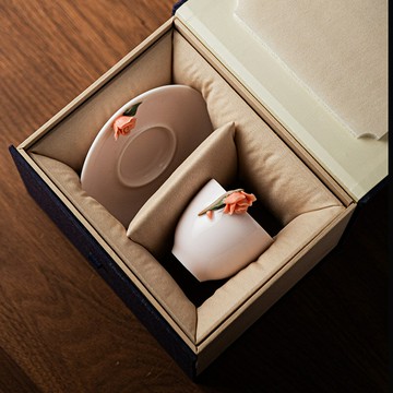 玉瓷茶杯主人杯單杯陶瓷個人杯白瓷茶具茶盞茶碗品茗杯送禮茶配件