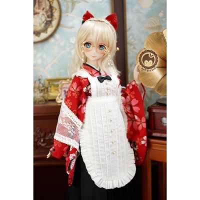 【ニャー屋】+赤緋+大正卒着物かわいいメイドのドール服1fo3DD DY BJD 1/3 | LINEブランドカタログ