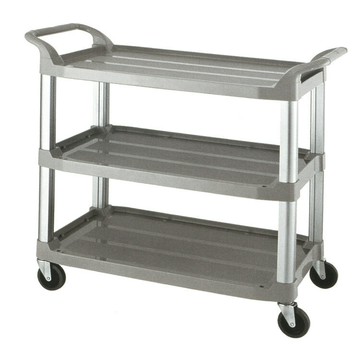 多用塑料餐車 三層收餐車塑料手推車移動酒店送餐車碗碟收集餐車[DD160110]