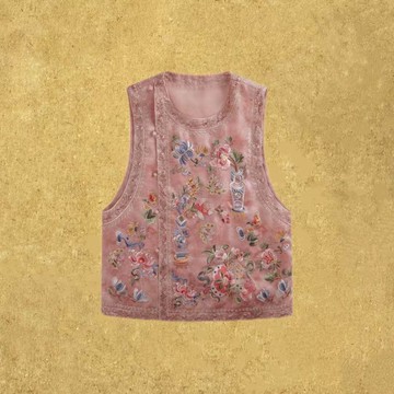 【錦墨】 新中式復古/桑蠶絲重工刺繡馬甲