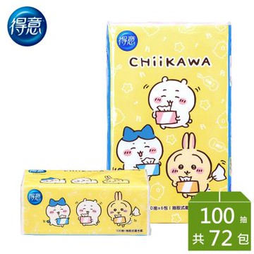 得意臻柔韌抽取式衛生紙_吉伊卡哇版(100抽x72包)