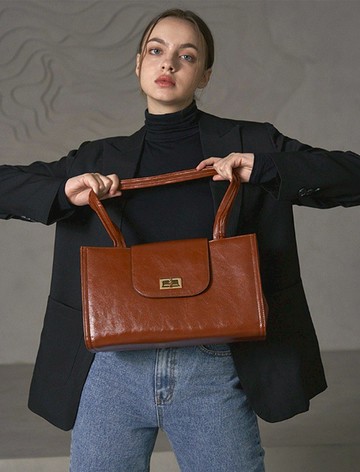 韓國BESSIE BAG | 棕色 | 大容量 手袋 單肩包