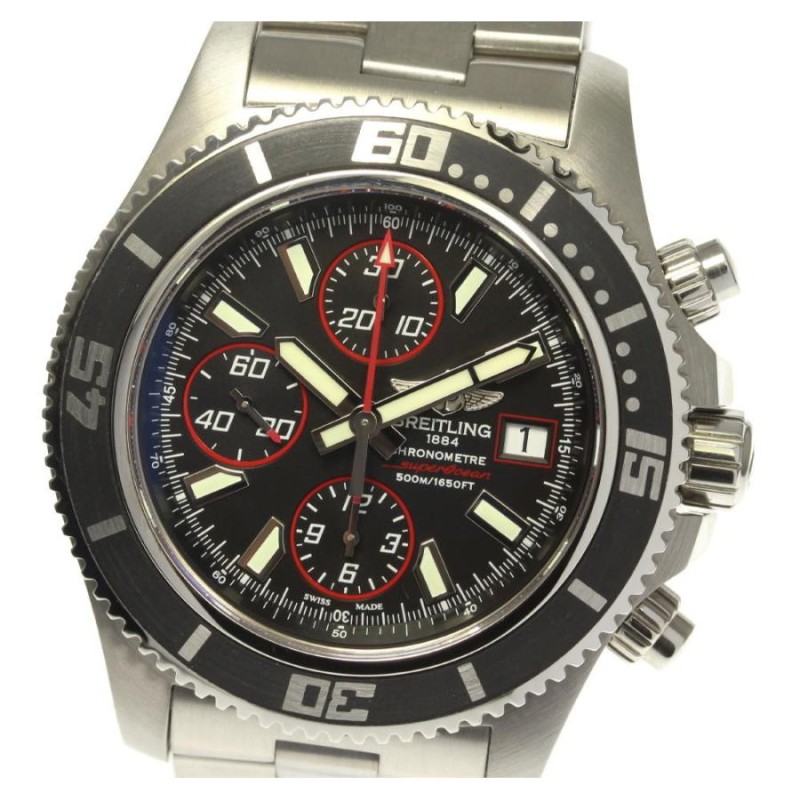 ☆美品 保付【BREITLING】ブライトリング スーパーオーシャン クロノグラフ A13341 自動巻き メンズ【ev05】 | LINEショッピング