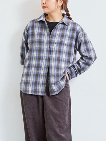 經典格紋磨毛質感排釦翻領襯衫(0F001316810) - Samansa Mos2