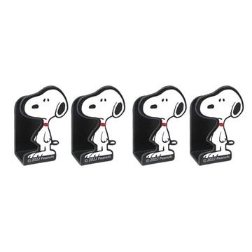 小禮堂 Snoopy 造型車用掛勾4入組 (站姿款) 4956019-132521
