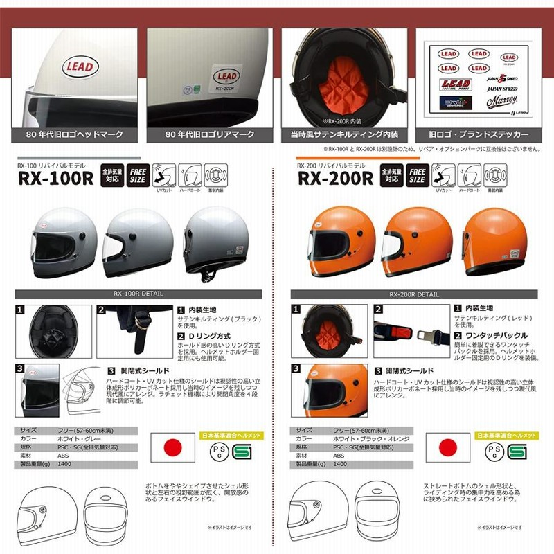 リード工業(LEAD) フルフェイスヘルメット RX200R ブラック+ ダーク