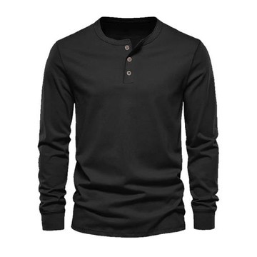 Men's T-shirt歐美男裝長袖t恤男潮牌圓領t恤時尚百搭運動打底衫