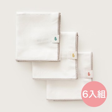 韓國 Bamboo bebe - (臉、口適用)細柔竹纖維吸水力升級三重紗手帕巾 (33x33cm)-6入組