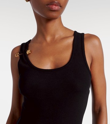 Versace Safety Pin draped cotton-blend maxi dress