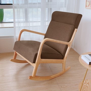 公司貨 免運 沙發 小戶型沙發 單人沙發 北歐實木搖椅懶人躺椅大人家用陽臺客廳休閑沙發椅網紅午睡搖搖椅工廠現貨直銷 可開立發票 售後保障 全館八折 5k828