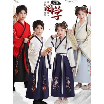 幼兒童古裝漢服男童女童宋朝開筆禮國學服禮儀古詩詞朗誦演出服裝