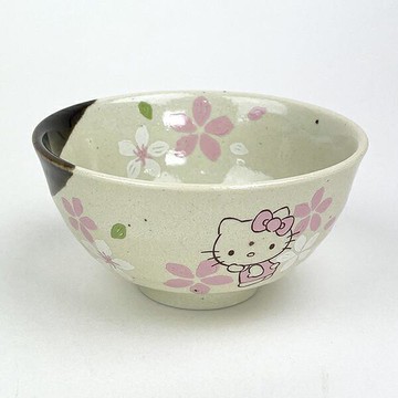 真愛日本 凱蒂貓 kitty 和風櫻花 日本製 美濃燒 陶器茶碗 陶瓷碗 飯碗 湯碗 茶碗 碗 餐具
