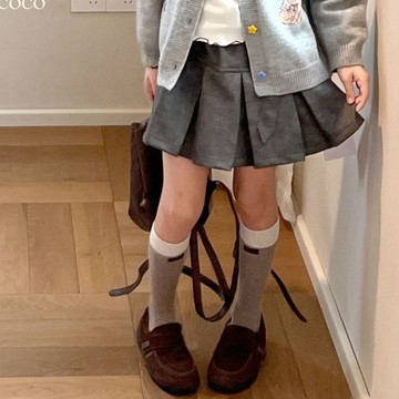 110-160 秋冬選品 ✦ 皮革質感百褶短裙-黑