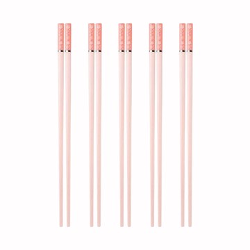 瑞典廚房 櫻花質感抗菌合金筷/環保筷/防滑筷組  筷子5雙  1組  粉色