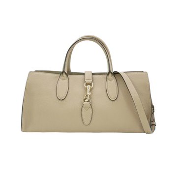 Gucci 古馳 展示品 Hook Closure 粒面皮革中號二用肩背包(795282-米)