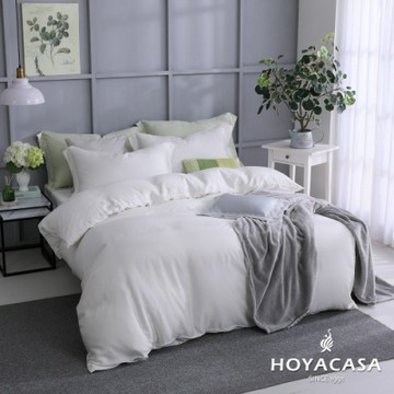 【HOYACASA 】加大60支天絲被套床包四件組-碧砂白