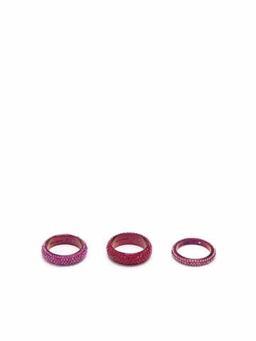 Kate Spade - crystal set of three rings - women - Metal/glass - 7 - Pink