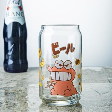 INS個性卡通玻璃杯餅干啤酒杯IPA小麥杯大嘴可樂杯喝水杯子355ML