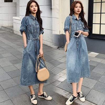 デニムワンピース レディース 40代 おしゃれ マキシワンピース 半袖 ゆったり ロング丈スカート 通販 Lineポイント最大get Lineショッピング