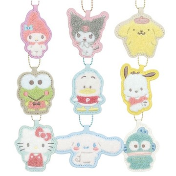 小禮堂 Sanrio 三麗鷗 毛毛造型皮革吊飾 (全身款) 大耳狗 酷洛米 Kitty 美樂蒂