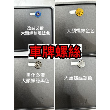 車牌螺絲 大頭鍍鈦螺絲 鍍鈦螺絲 燒鈦螺絲 牌照螺絲 大牌螺絲 m6x20