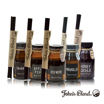 【John’s Blend】室內香氛擴香瓶-蘋果甜梨/香甜紅酒/白玉蘭花/麝香櫻花/忍冬花香