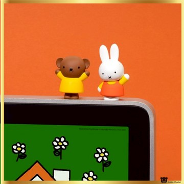 MIFFY 顯示器公仔迷你辦公桌裝飾 2 種 | 粘性可愛人物展示米菲鮑里斯 PVC 人物