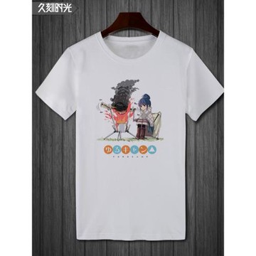 搖曳露營撫子 志摩凜醬動漫卡通周邊短袖T恤男女青少年裝