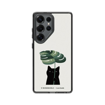 Galaxy S25 Ultra Clear 酷墨灰 - ilovedoodle (Lim Heng Swee) - Cat and Plant - Umbrella
