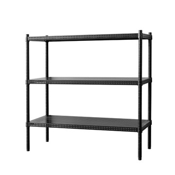 【Y HOUSE】90x35x90公分 沖孔板三層架 洞洞板層架 鐵架 -烤漆黑