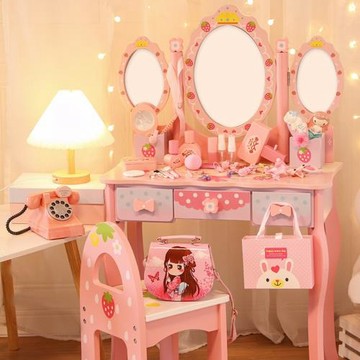 新款兒童過家家梳妝臺公主化妝桌品玩具3-6歲7小女孩女童新年禮物