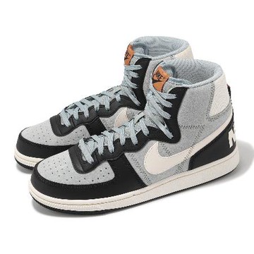 26CM=男US8 Nike 休閒鞋 Terminator High 男鞋 藍 黑 高筒 皮革 麂皮 復古 拼接 FJ4198-001