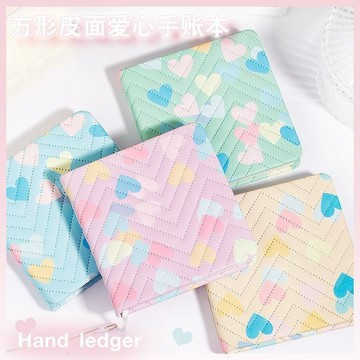 ✨免運可開發票#小筆記本 便簽本 備忘錄 記事本 馬卡龍色係仿皮麵方方本 手帳本子 ins高顔值網格筆記本 隨身口袋本