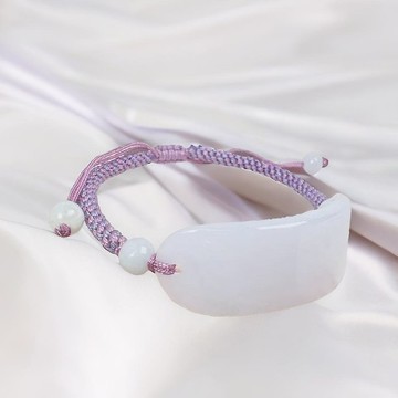 【願‧無事】冰種翡翠無事牌編織手鍊|  天然緬甸玉翡翠A貨|送禮