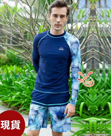 泳衣來福，D26泳衣青意男長袖泳衣泳衣游泳衣泳裝比基尼正品，單褲560元