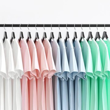 夏日元氣藍 嬰兒藍210g重磅精梳棉純色短袖T恤 日系百搭情侶上衣