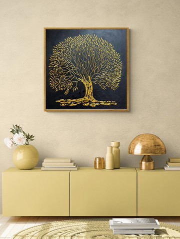 原創大型畫布金畫大型牆藝術紋​​理藝術
