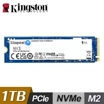 【Kingston 金士頓】NV3 1TB Gen4 PCIe SSD 固態硬碟