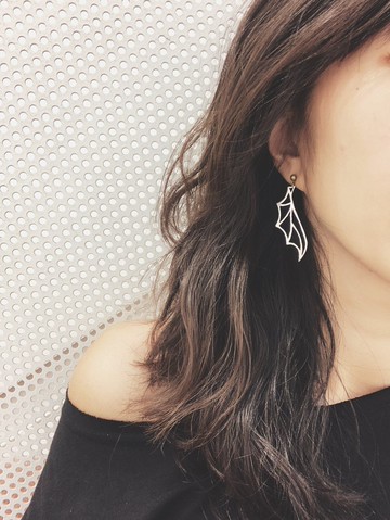 【歲末7折】 金工耳環 蝙蝠的翅 純銀