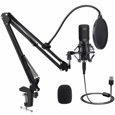 コンピューター用USBマイク プロフェッショナルコンデンサーマイクキット ゼロレイテンシー 192KHZ/24ビットプラグ&プレイ PCスト